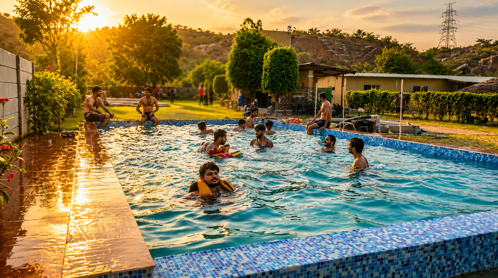 Dining at WildHawk resort near Delhi